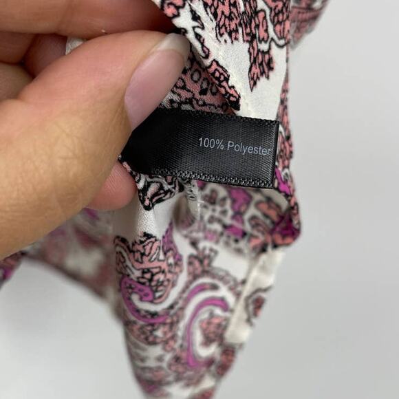 The Limited Womens Purple White Paisley Sleeveless Blouse Button Front Top Small - Picture 8 of 10